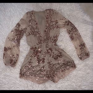 Rose Gold Sequin Romper